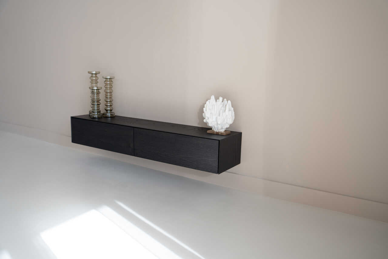 Tv-meubel Zyan - Zwevend - Eiken - 2 kleppen