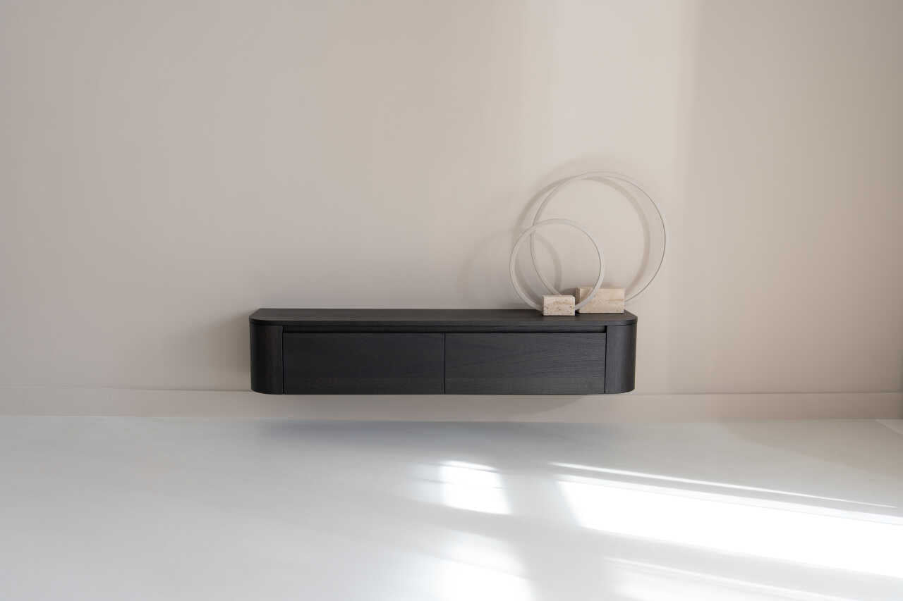 TV-meubel Runa - Zwevend - Eiken - 2 kleppen