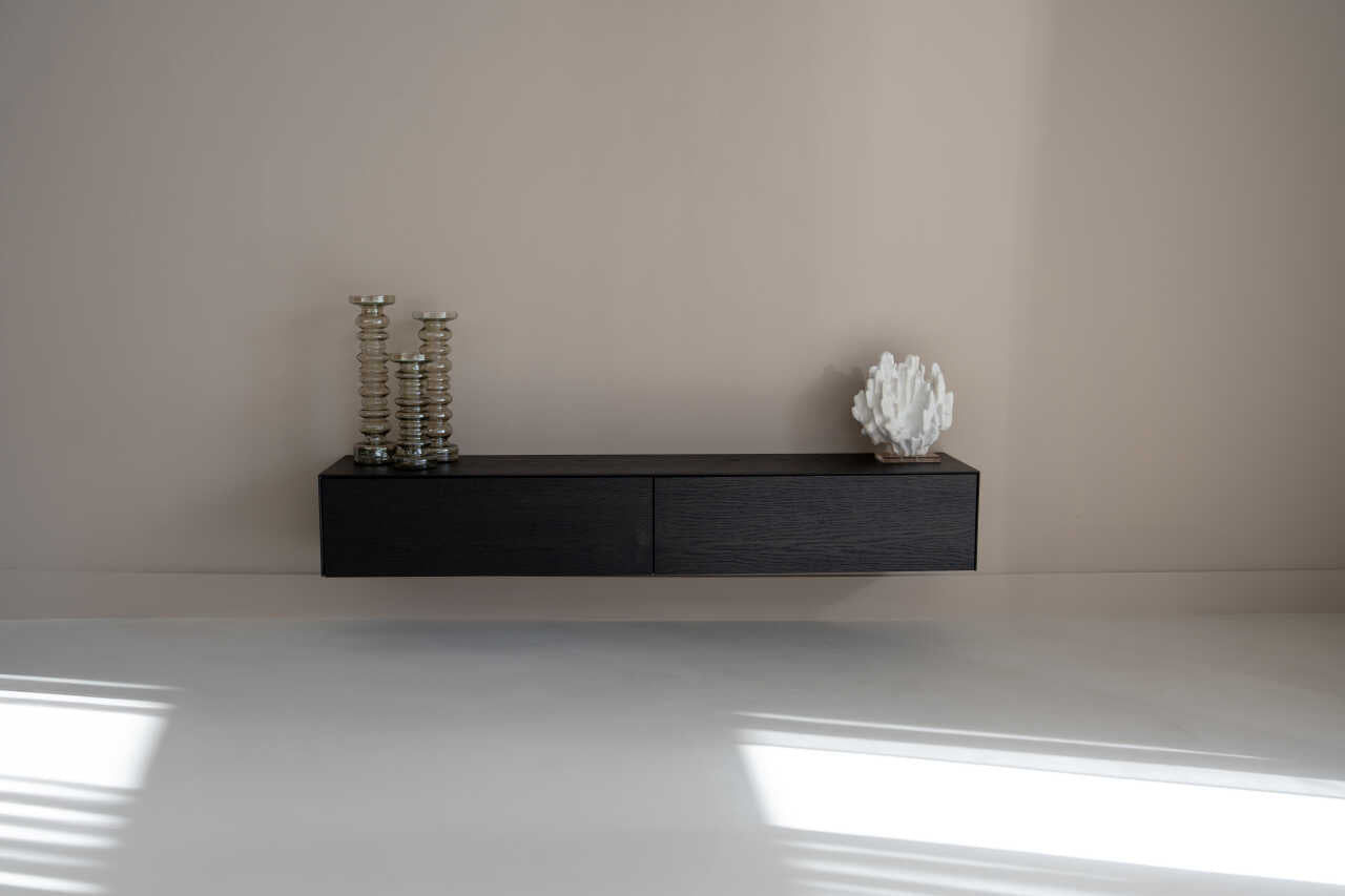 Tv-meubel Zyan - Zwevend - Eiken - 2 kleppen