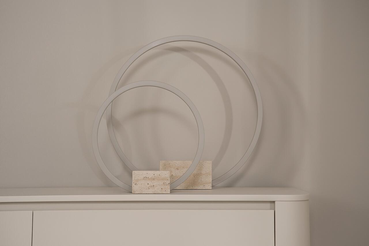 TV-meubel Runa - Zwevend - Off White - MDF - 4 kleppen