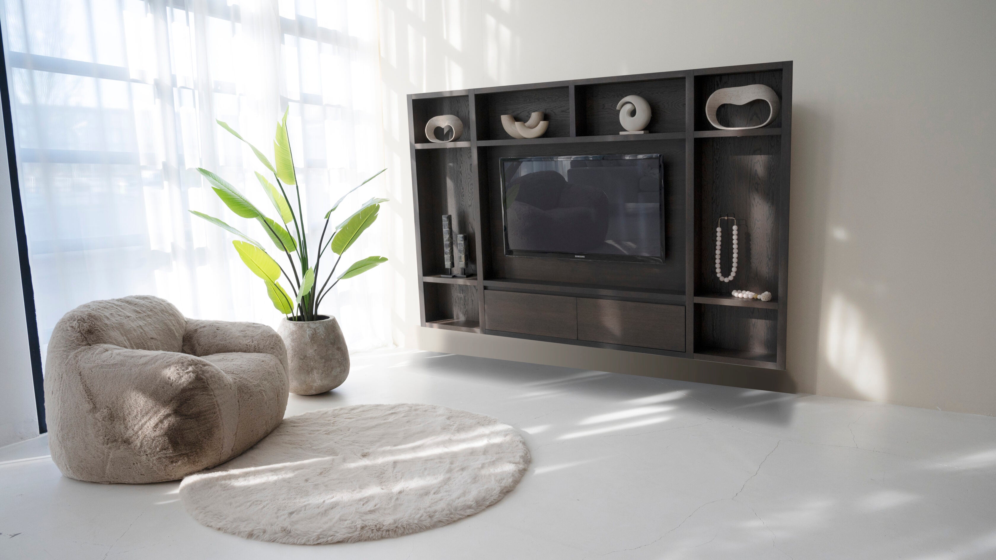Cinewall Como - Zwevend - Bruin - Eiken - 2 kleppen - 270 cm