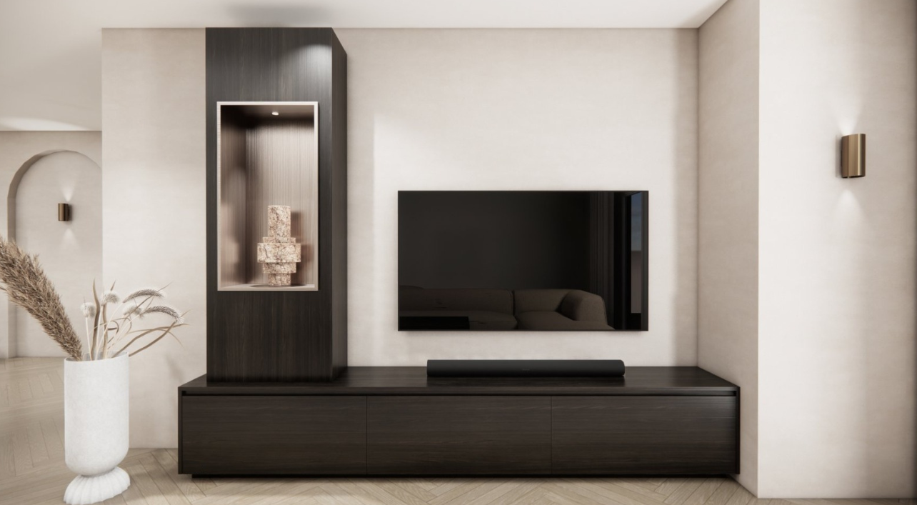 Tv meubel Mason Majestic - Eiken - 3 kleppen - Chimney