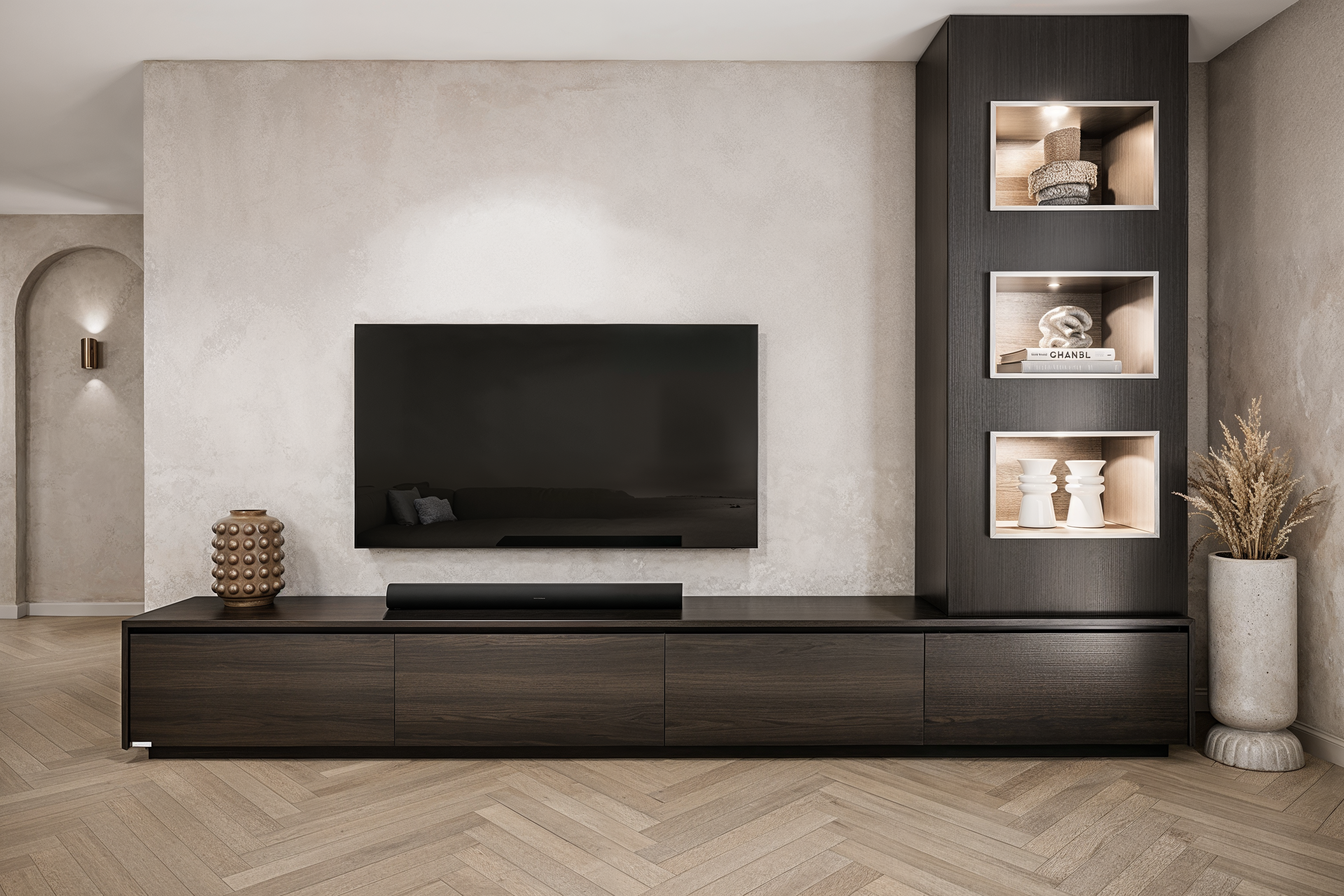 Tv meubel Mason Excellent- Eiken - 4 kleppen - Chimney