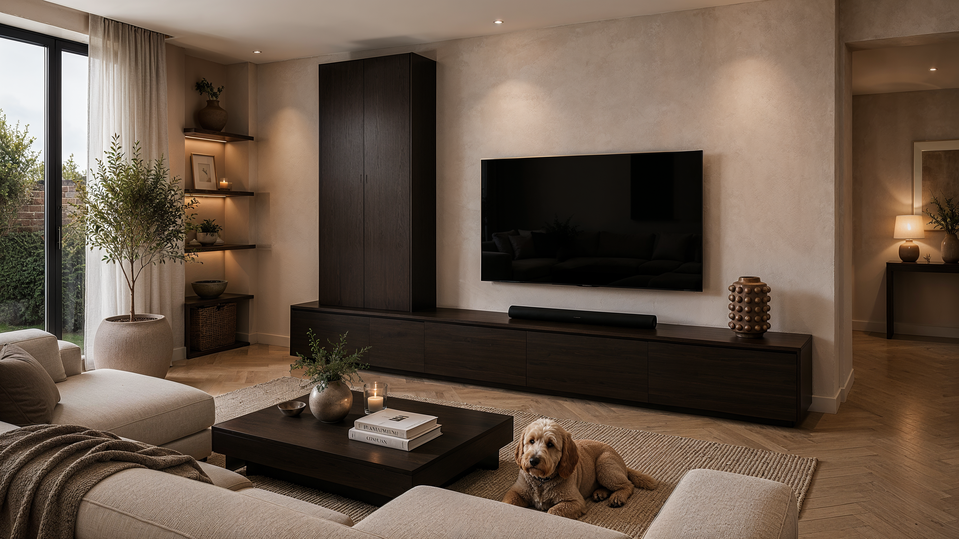 Tv meubel Mason Royal - Eiken - 4 kleppen - Chimney