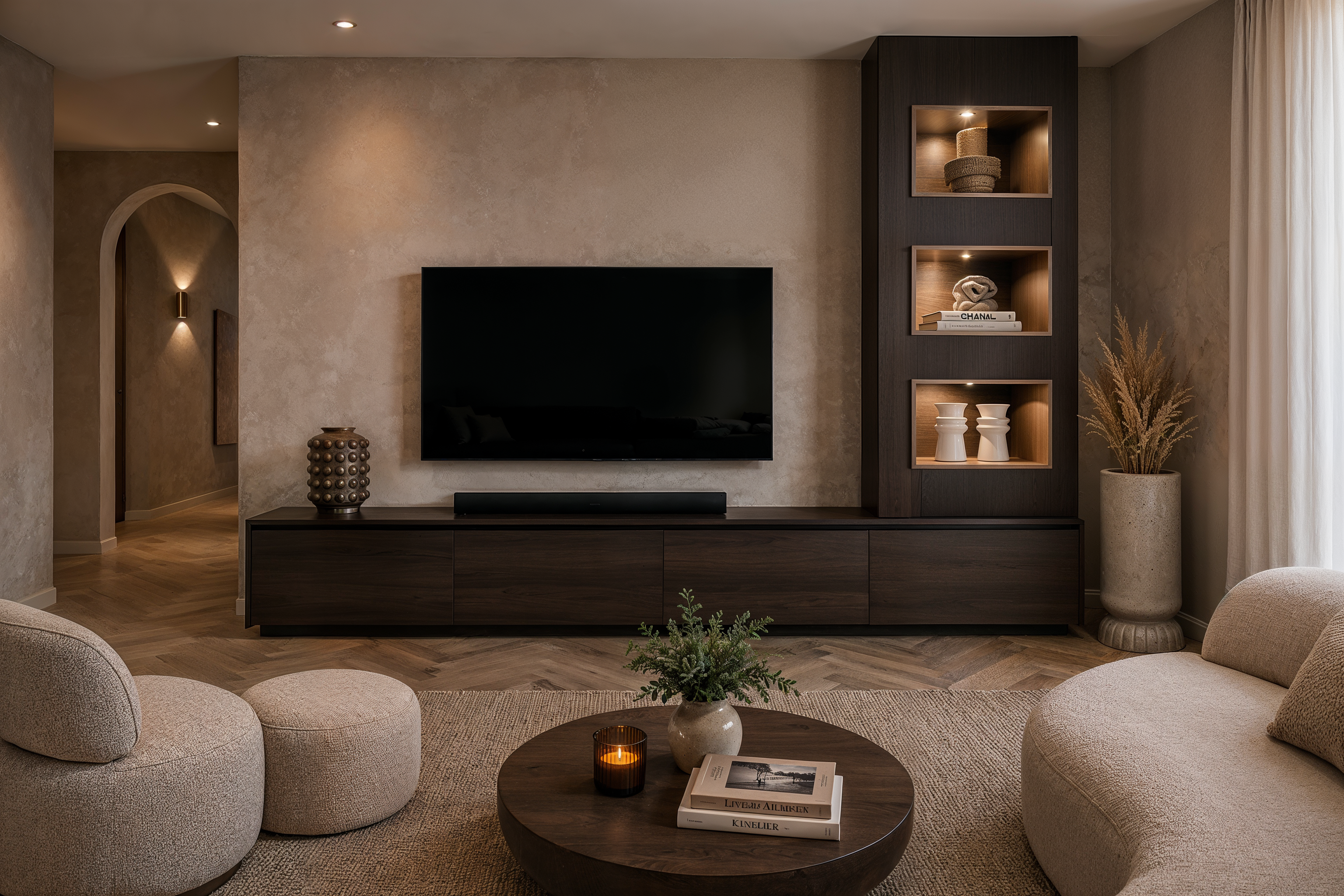 Tv meubel Mason Excellent- Eiken - 4 kleppen - Chimney