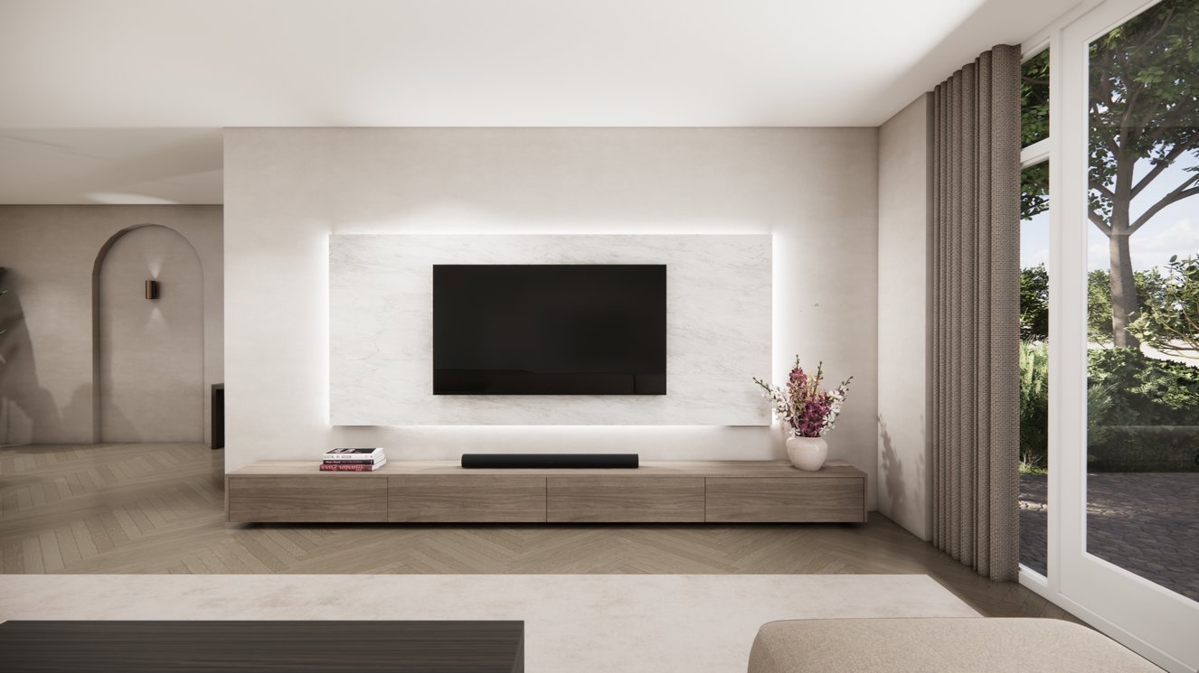 Wandpaneel - Marmer - Melamine - TV paneel