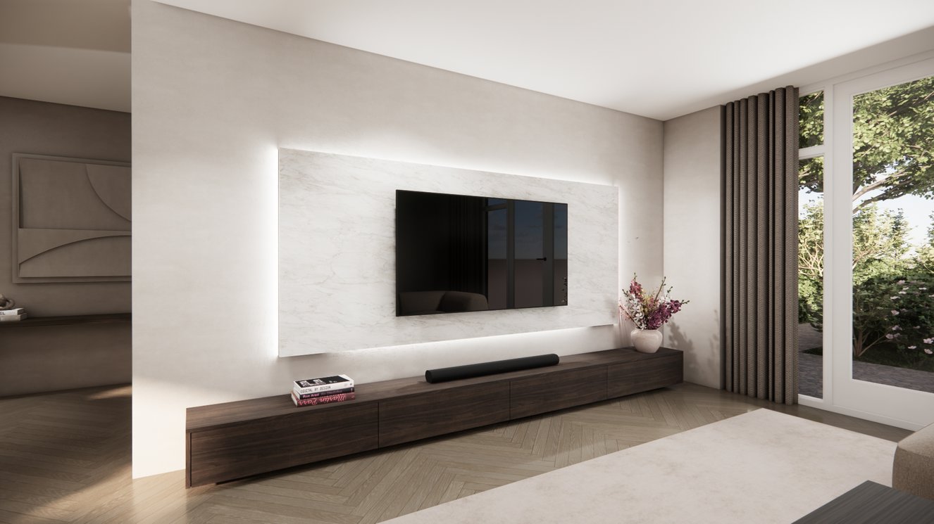 Wandpaneel - Marmer - Melamine - TV paneel