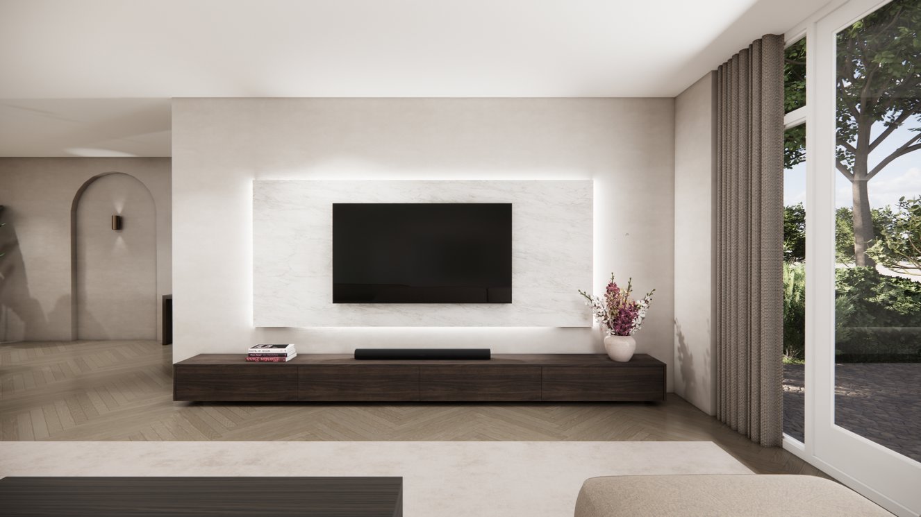 Wandpaneel - Marmer - Melamine - TV paneel