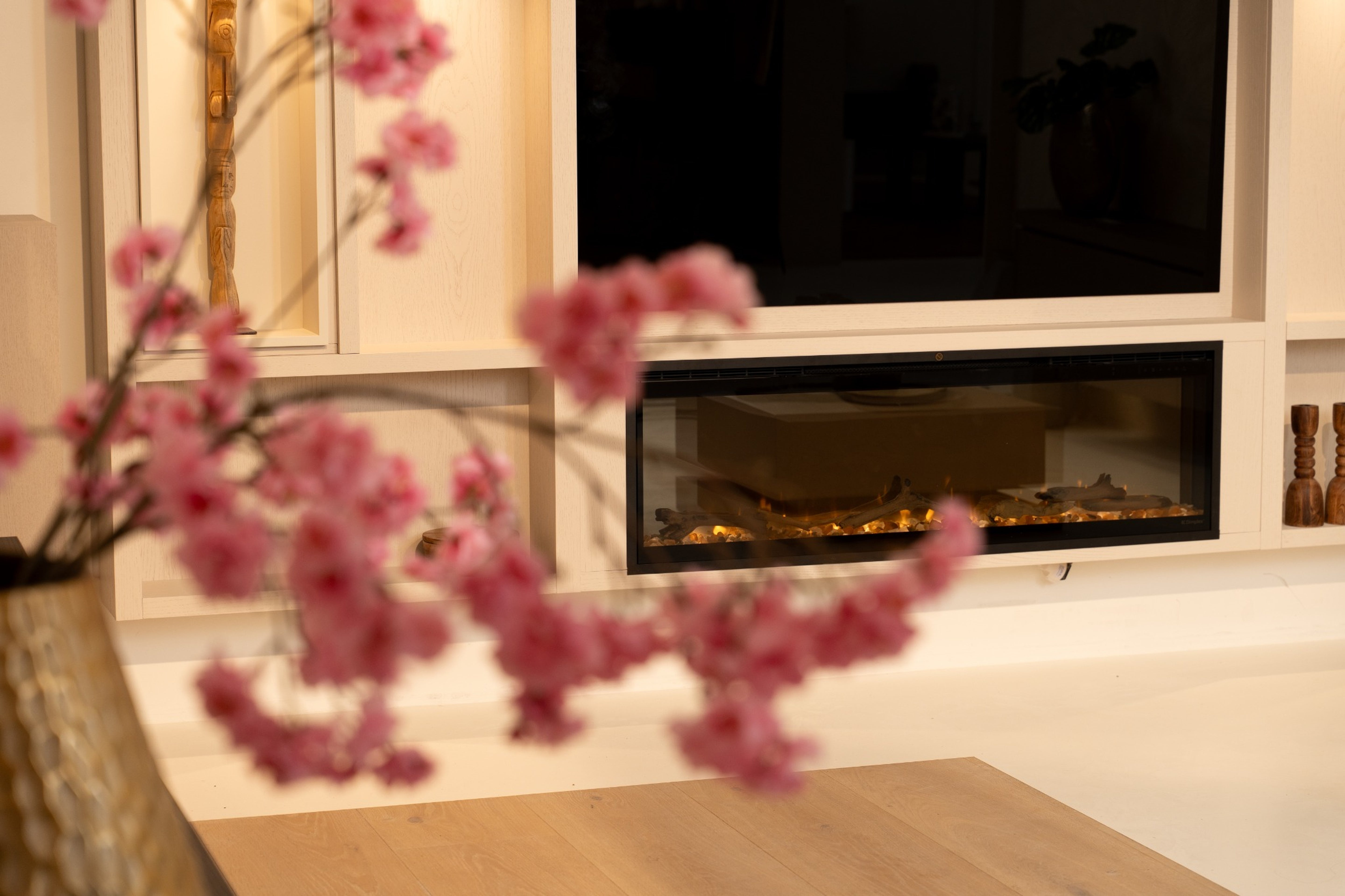 Cinewall Como - Zwevend - Eiken - Elektrische Haard - 50 Inch