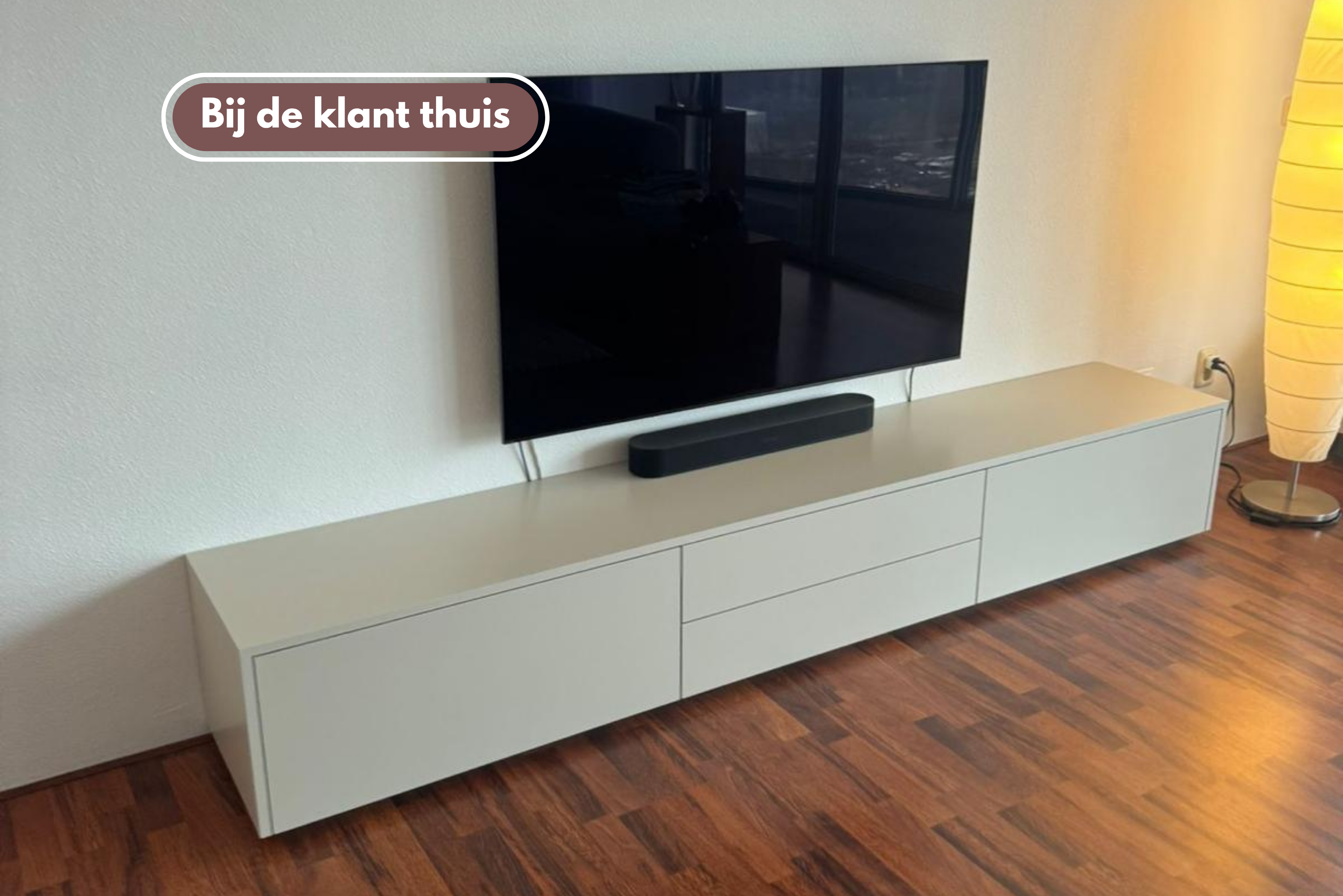 TV-meubel Zyan - Zwevend - MDF - 2 kleppen - 2 lades