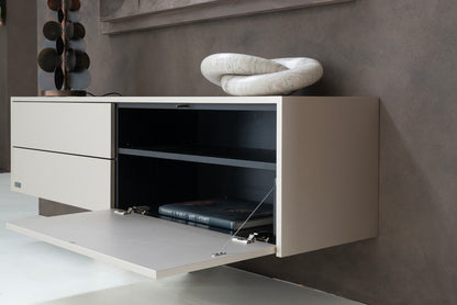 TV-meubel Murphy - Zwevend - Melamine - 2 kleppen