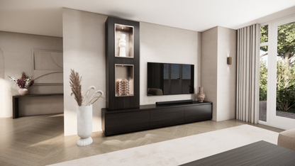 Tv meubel Mason Grand - Eiken - 3 kleppen - Chimney