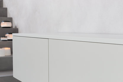 TV-meubel Murphy - Zwevend - Grijs - Melamine - 3 kleppen