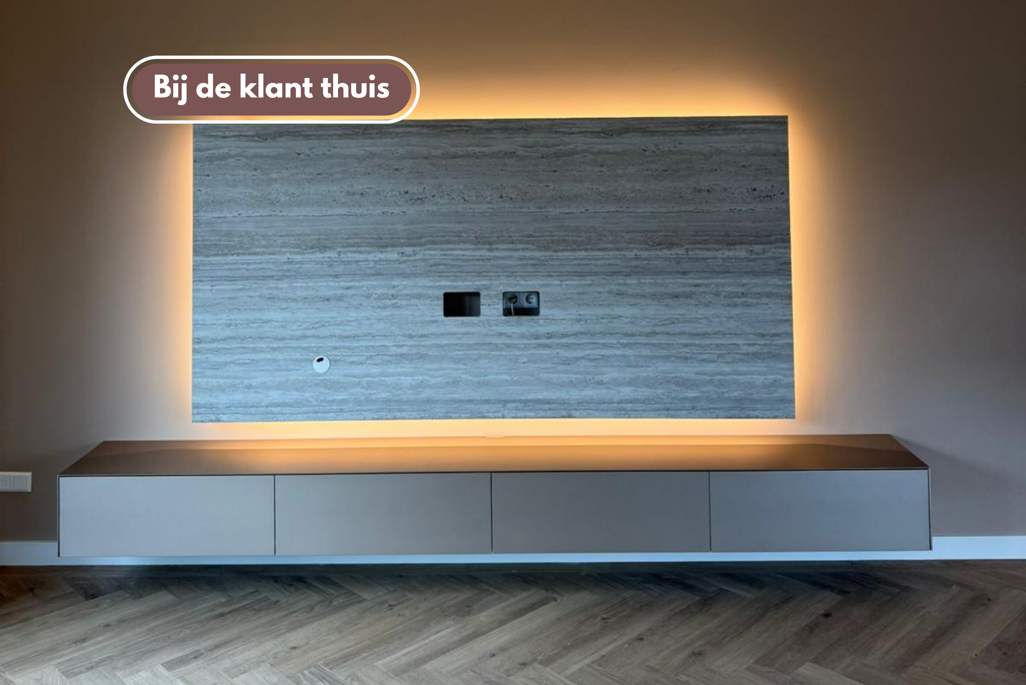 TV-meubel Zyan - Zwevend -  MDF - 4 kleppen