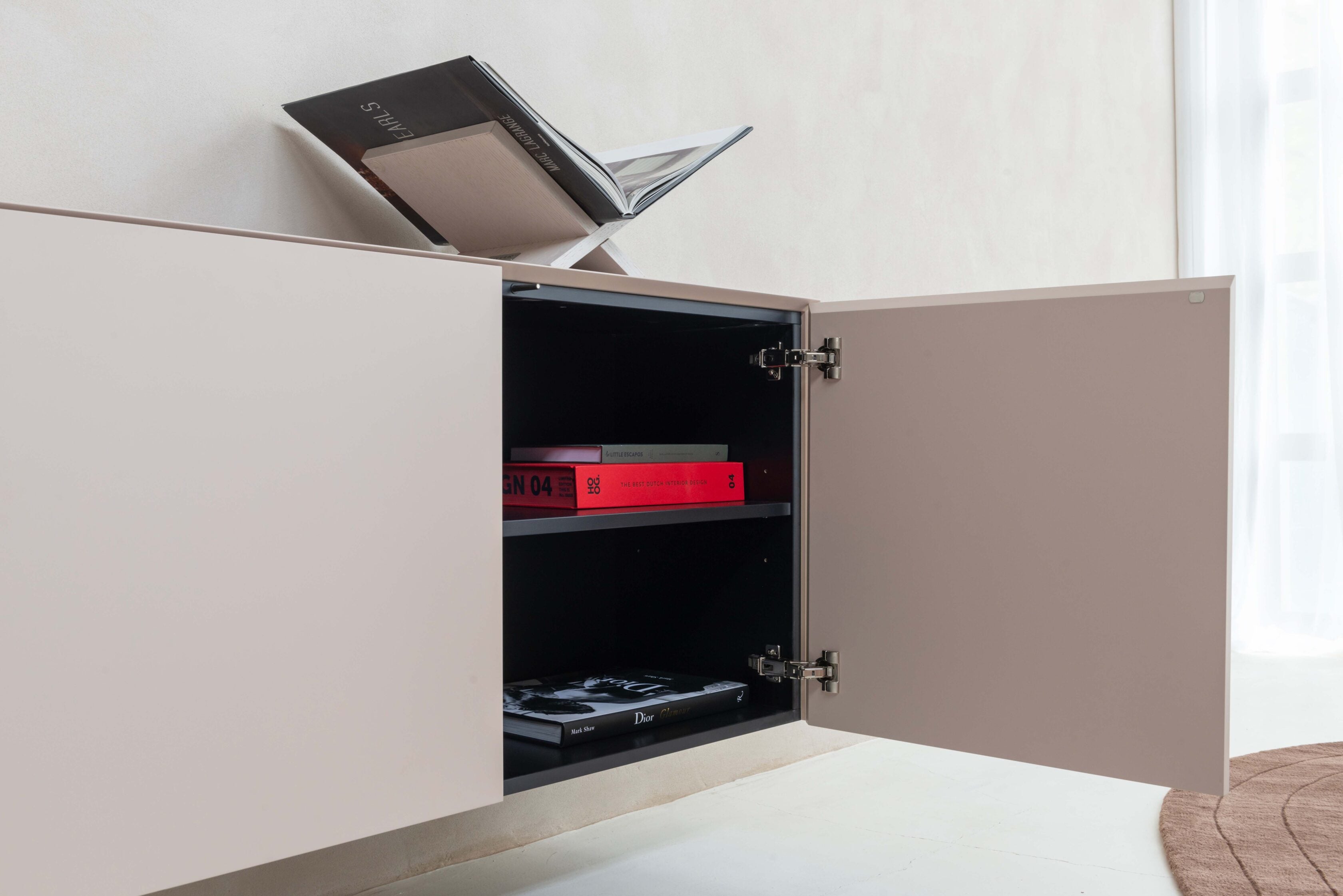 Dressoir Zyan - Zwevend - Beige - MDF - 4 deuren