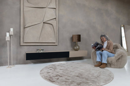 Tv-meubel Zyan - Zwevend- Beige - Eiken - 2 Kleppen
