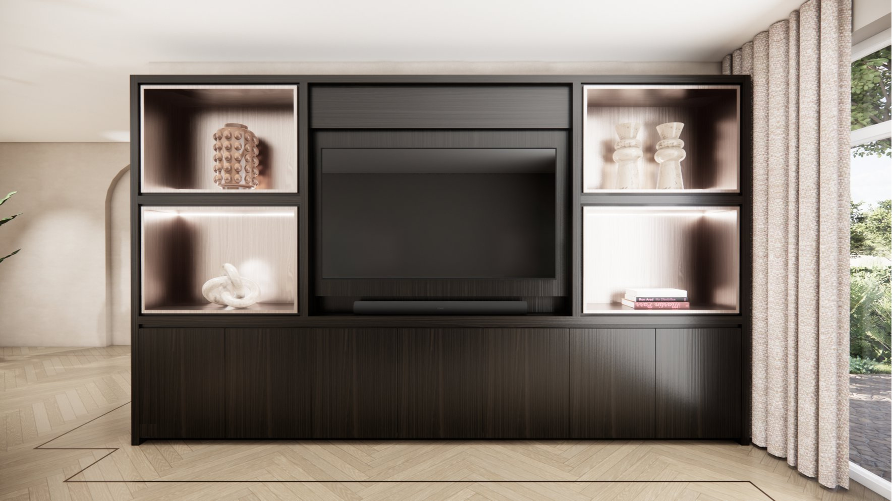 Cinewall Grace - Staand - Eiken - 7 Deurs - 350-410 cm