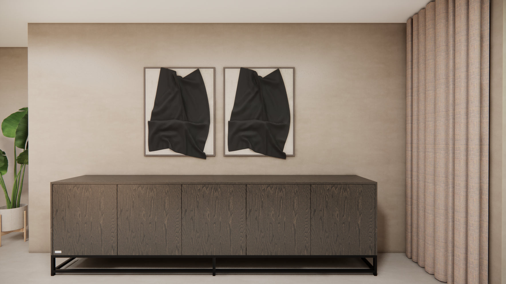 Dressoir Thompson - Staand - Bruin - Eiken - 5 Deurs