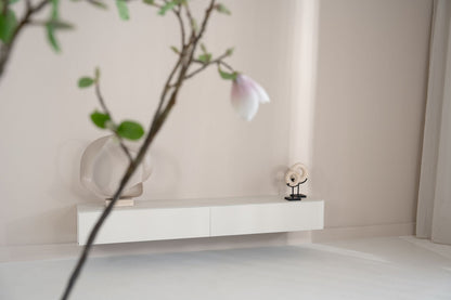 TV-meubel Zyan - Zwevend - Wit - MDF - 2 kleppen