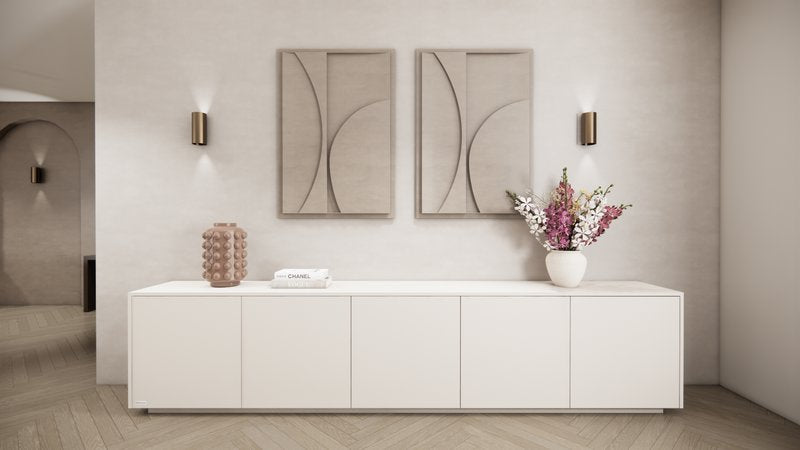 Dressoir Johnson - Staand - Wit - MDF - 5 Deurs