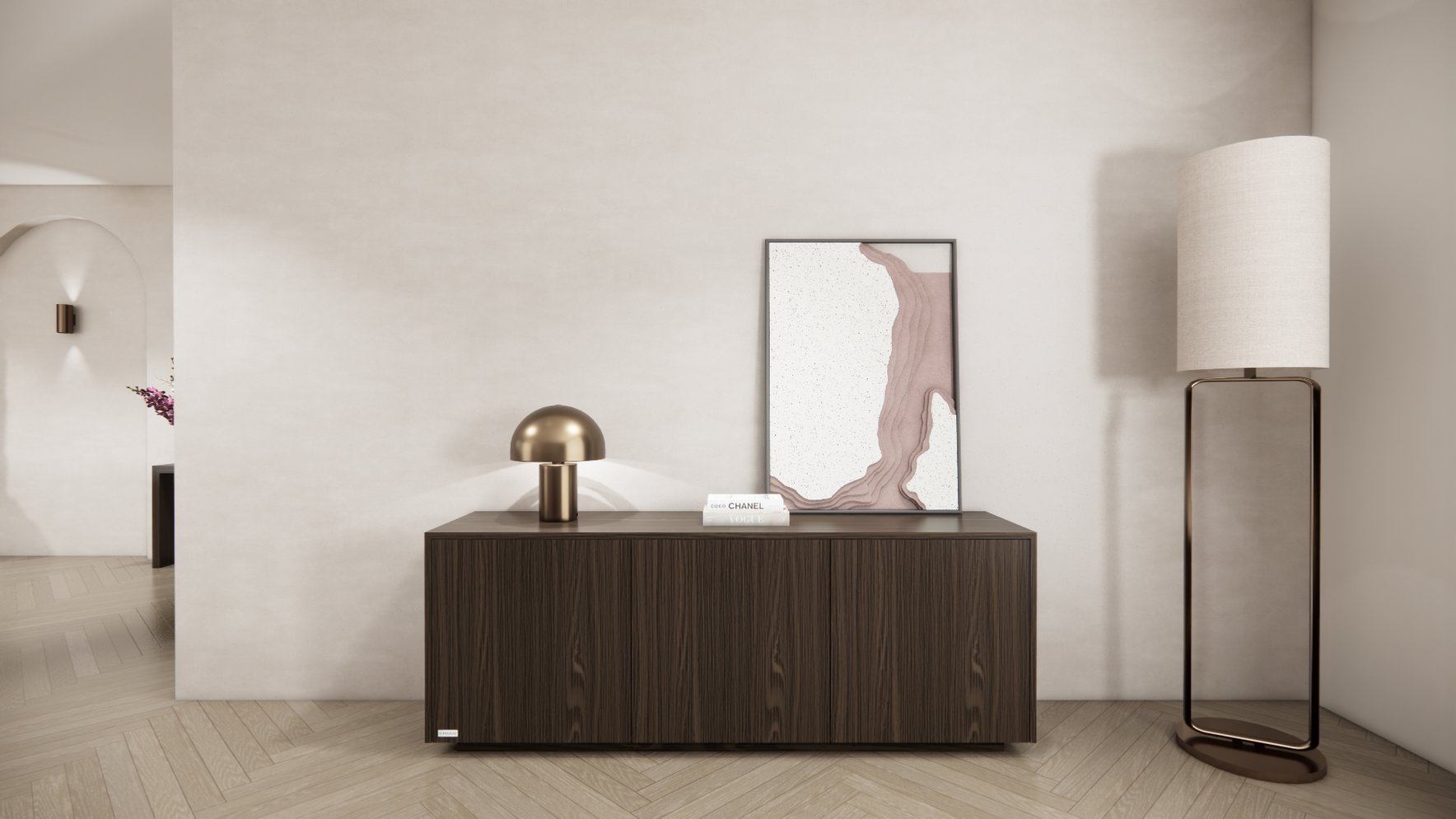 Dressoir Johnson - Staand - Bruin - Eiken - 3 Deurs