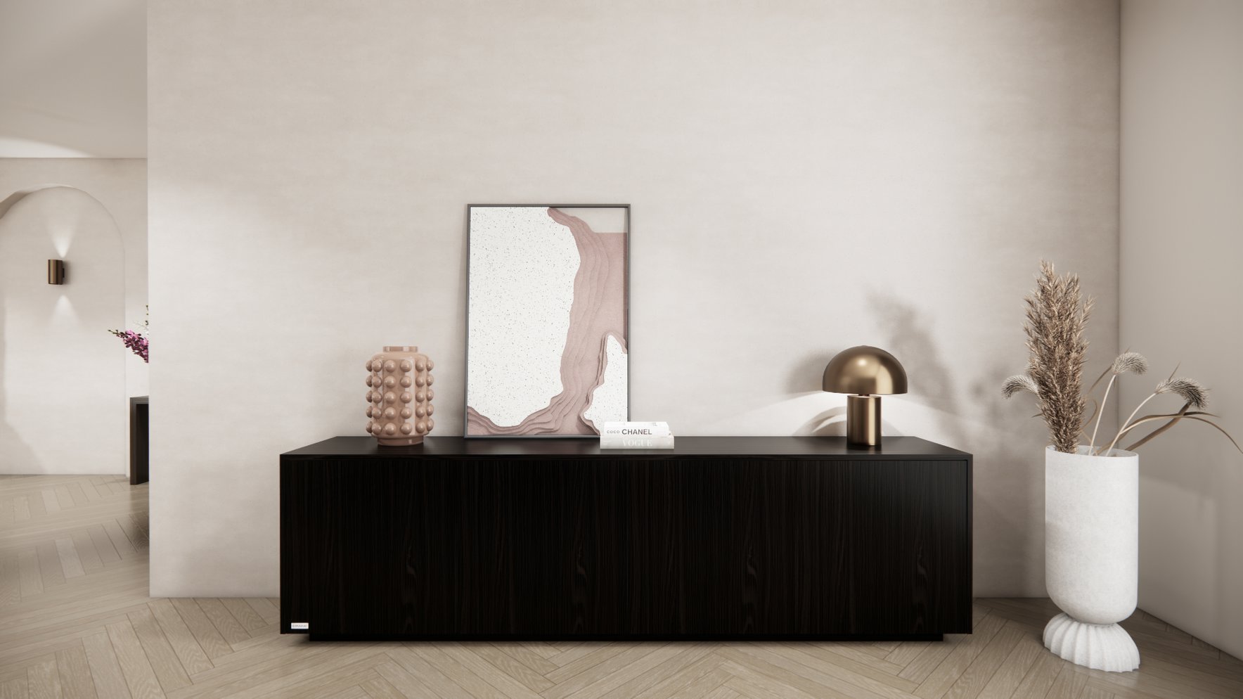 Dressoir Johnson - Staand - Bruin - Eiken - 4 Deurs