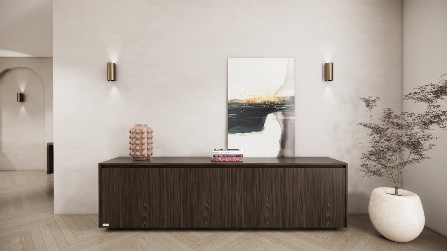 Dressoir Mason - Staand - Bruin - Eiken - 4 Deurs