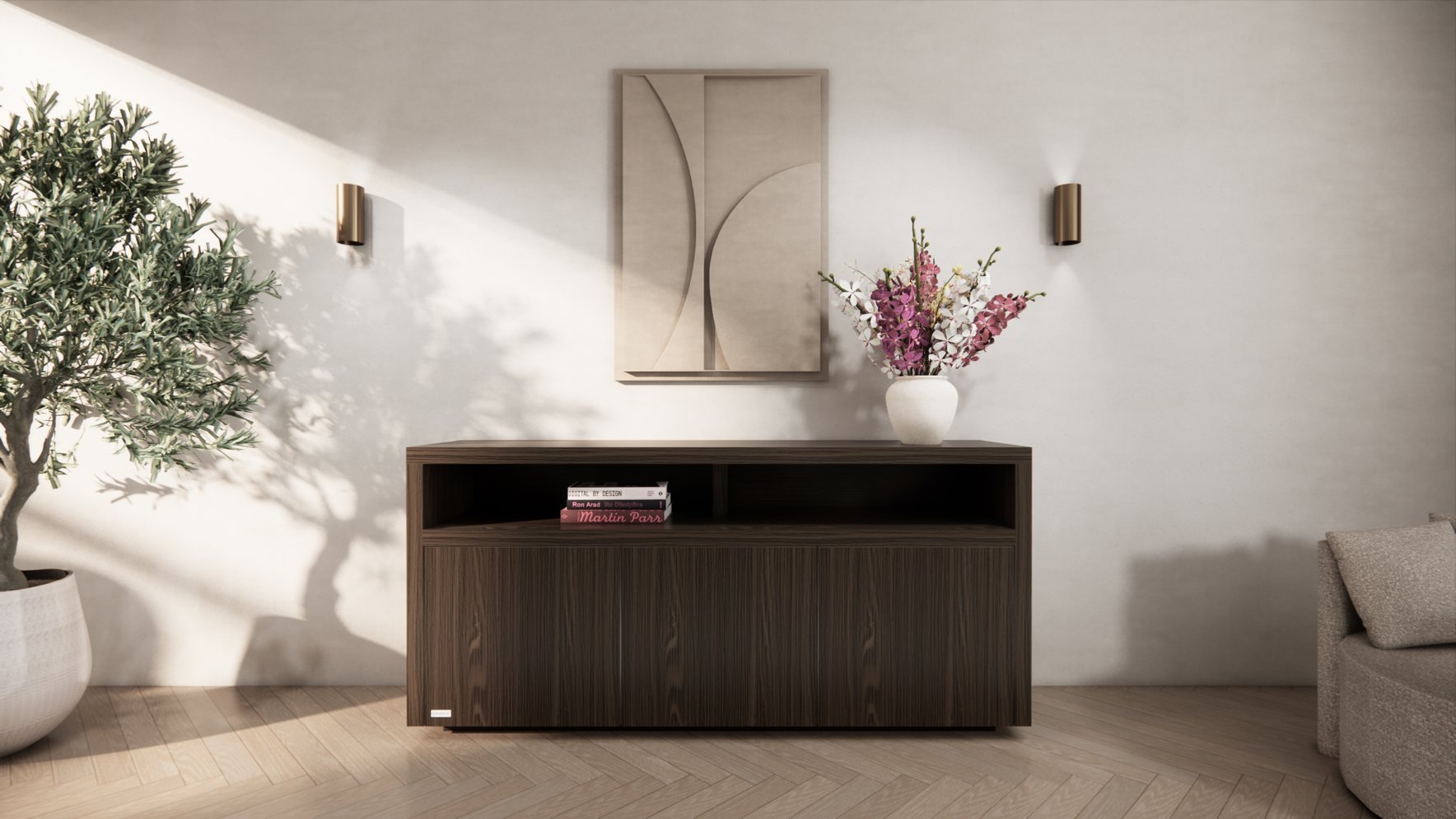Dressoir Ferrero - Staand - Bruin - Eiken - 3 Deurs