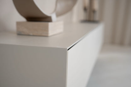 TV-meubel Zyan - Zwevend - Wit - MDF - 2 kleppen