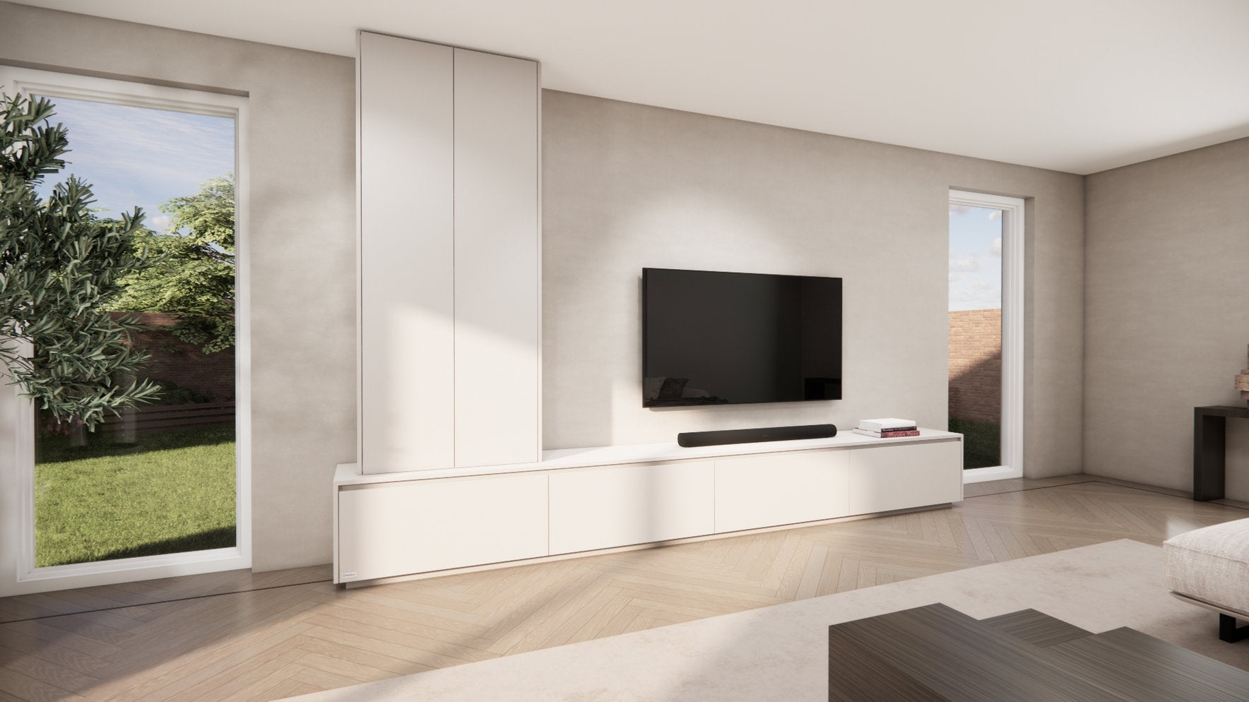 Tv meubel Mason Royal - Eiken - 4 kleppen - Chimney