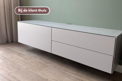 TV-meubel Johnson - Zwevend - MDF - 1 klep - 2 lades