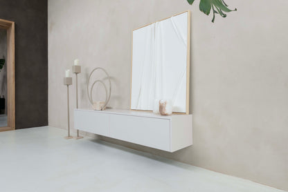 TV-meubel Johnson - Zwevend - Beige - MDF - 2 kleppen