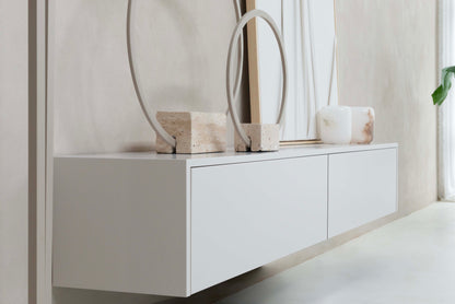 TV-meubel Johnson - Zwevend - Beige - MDF - 2 kleppen