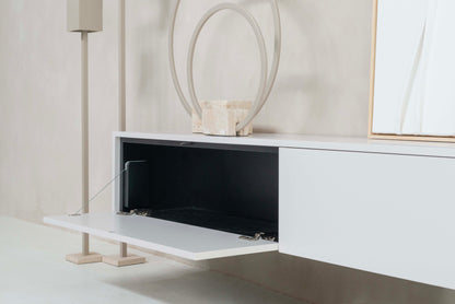 TV-meubel Johnson - Zwevend - Beige - MDF - 2 kleppen
