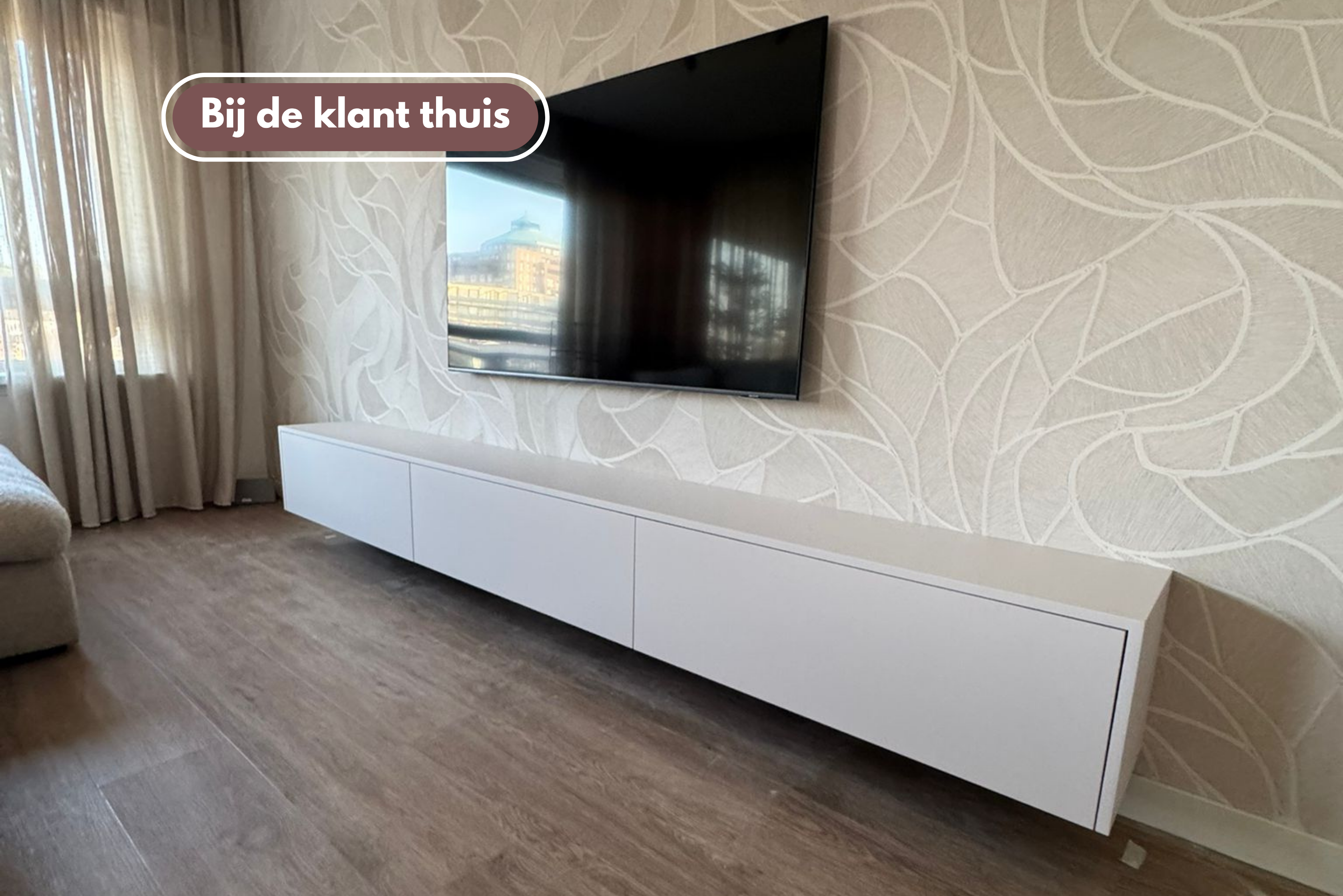 TV-meubel Johnson - Zwevend - MDF - 3 kleppen