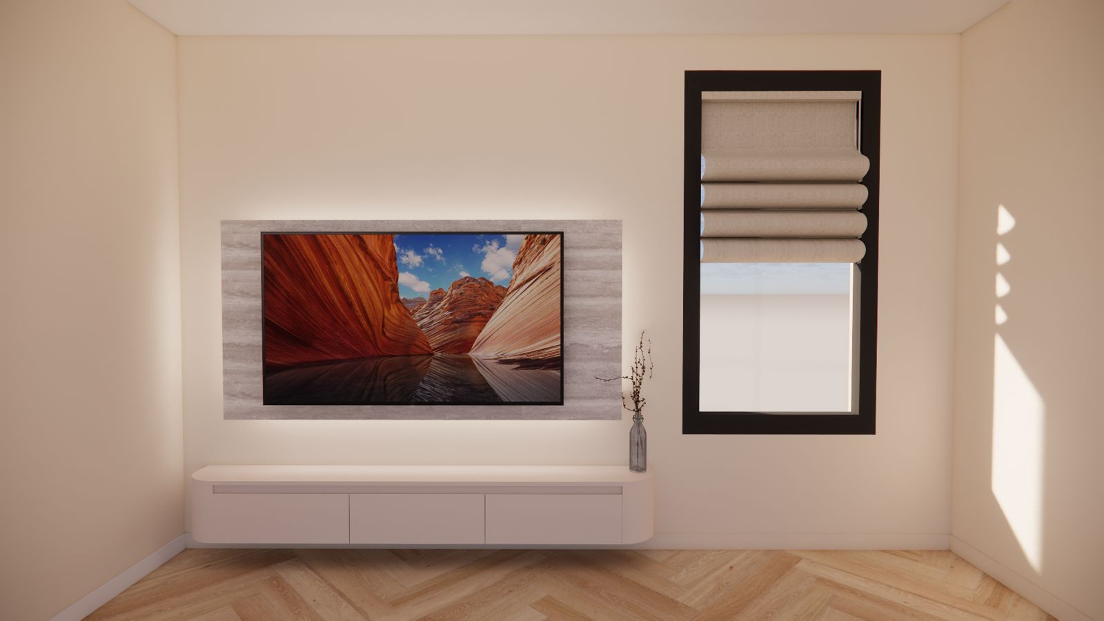 TV-meubel Runa - Zwevend - MDF - 3 kleppen