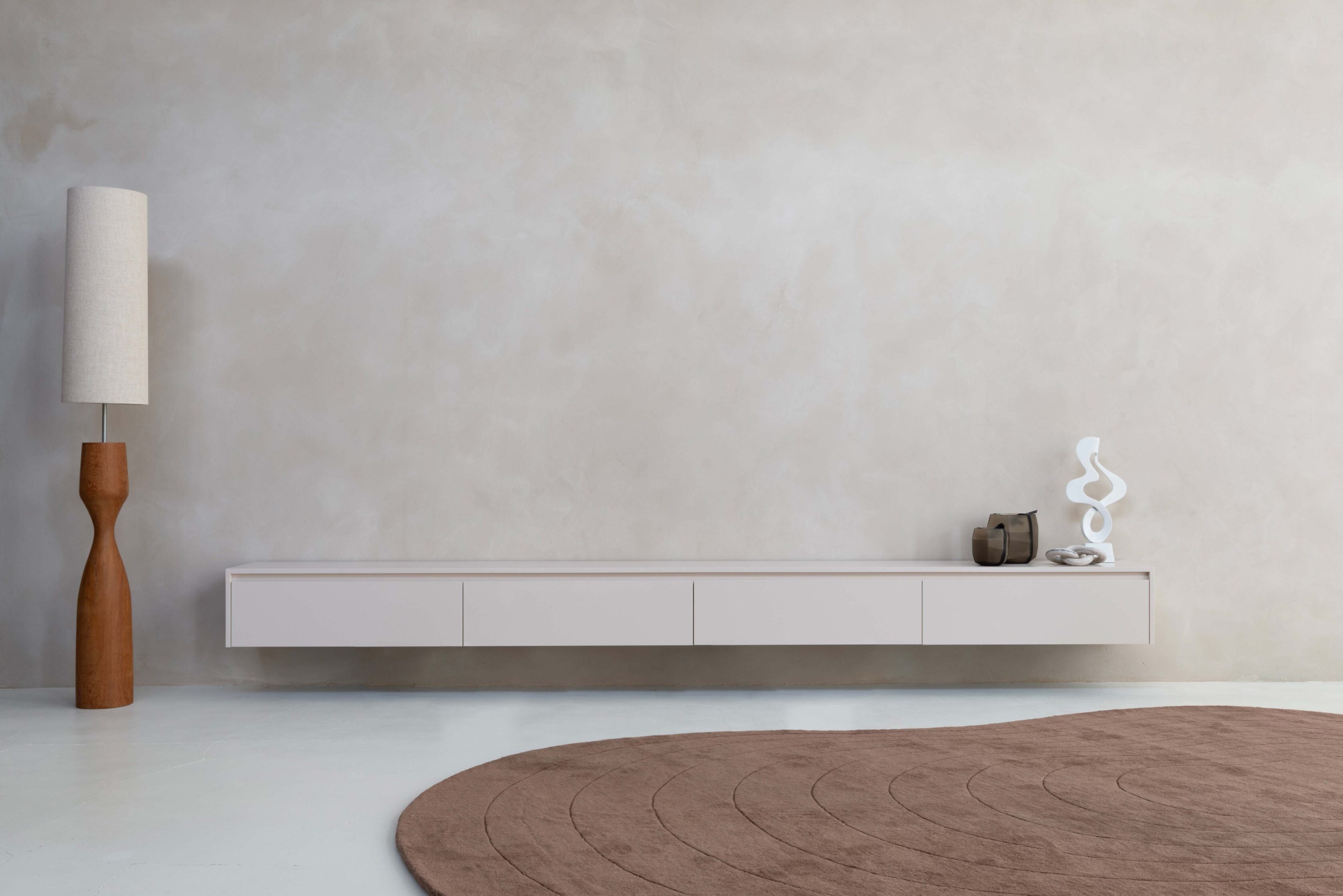 TV-meubel Mason - Zwevend - Off White - MDF - 4 kleppen