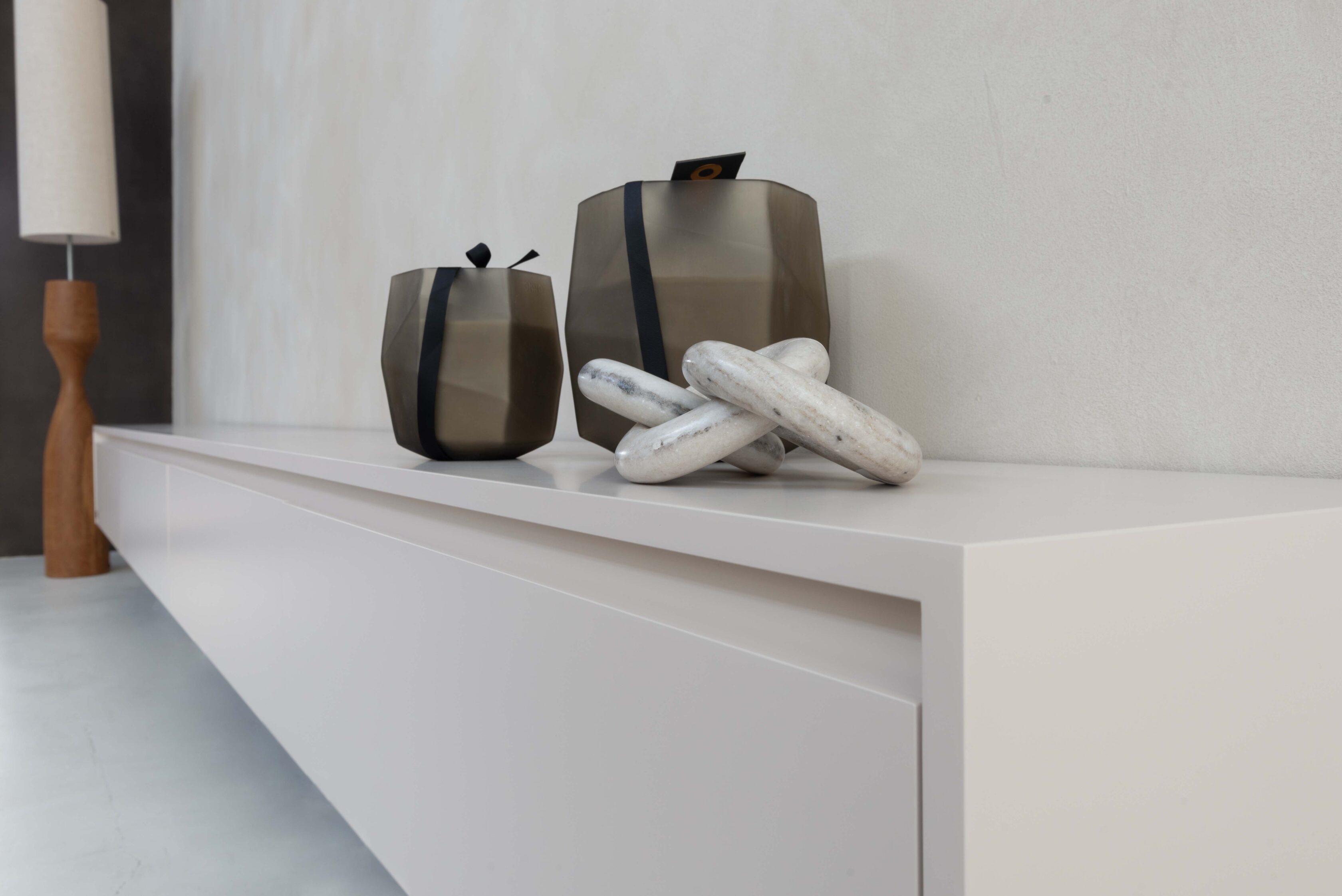 TV-meubel Mason - Zwevend - Off White - MDF - 4 kleppen