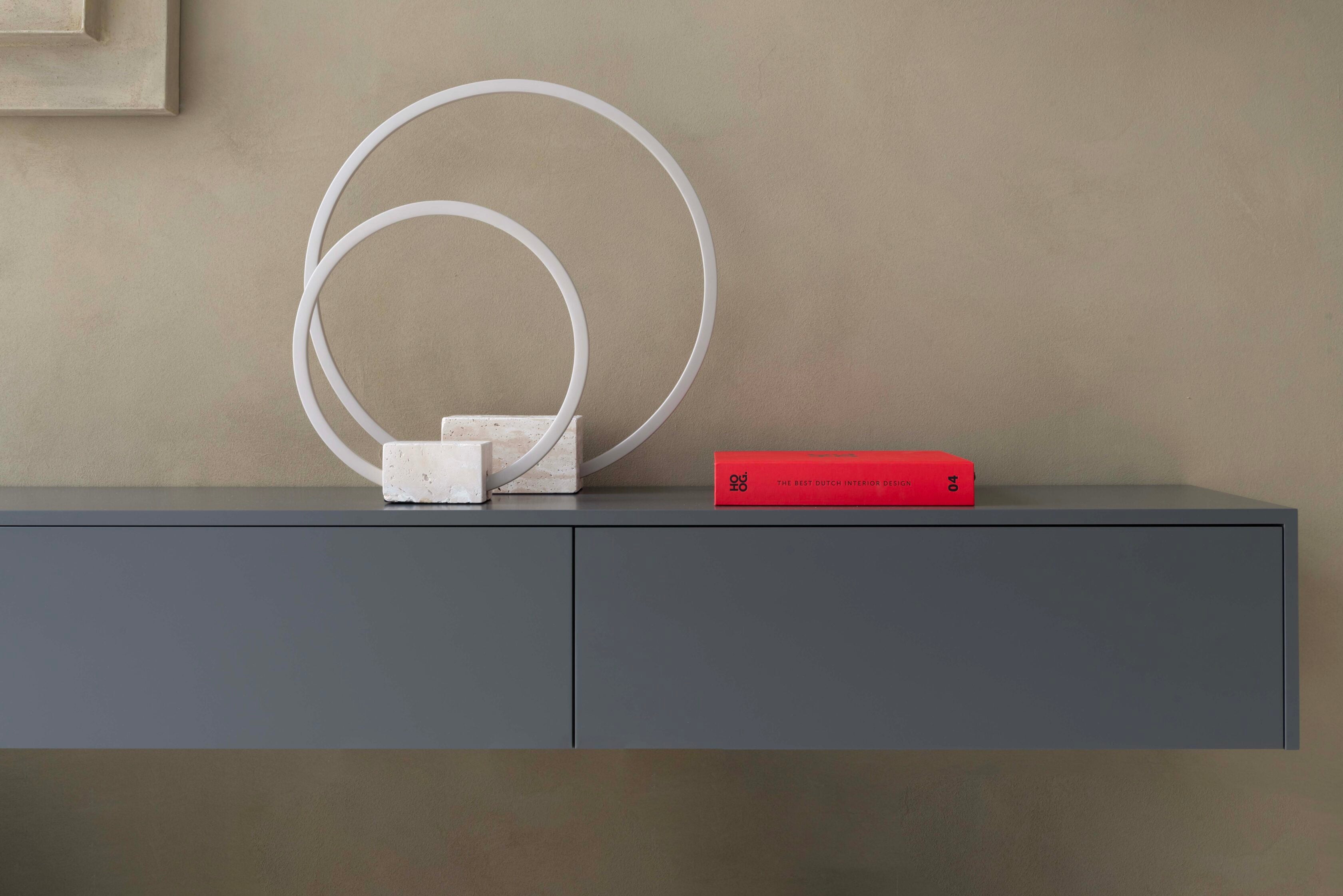TV-meubel Johnson - Zwevend - Grijs - MDF - 4 kleppen
