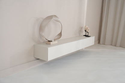 TV-meubel Zyan - Zwevend - Wit - MDF - 2 kleppen