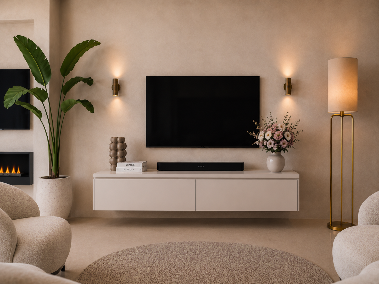 TV-meubel Rockefeller - Zwevend - MDF - 2 kleppen