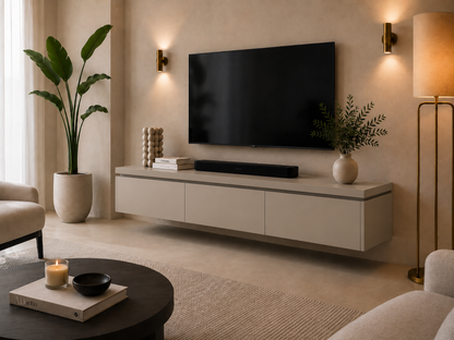TV-meubel Rockefeller - Zwevend - MDF - 3 kleppen