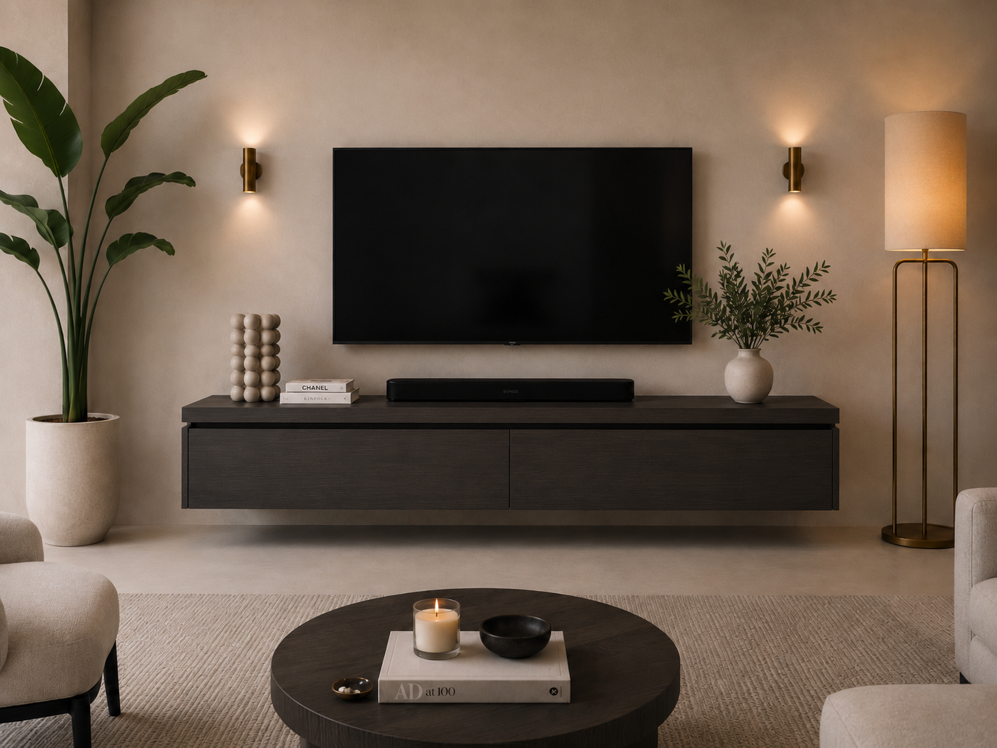TV-meubel Rockefeller - Zwevend - Eiken - 2 kleppen