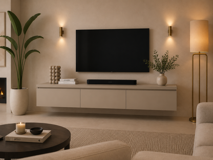 TV-meubel Rockefeller - Zwevend - MDF - 3 kleppen