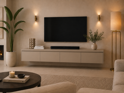TV-meubel Rockefeller - Zwevend - MDF - 4 kleppen