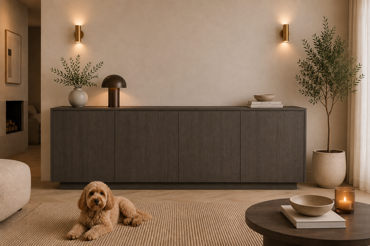Dressoir Johnson - Staand - Eiken - 4 Deurs