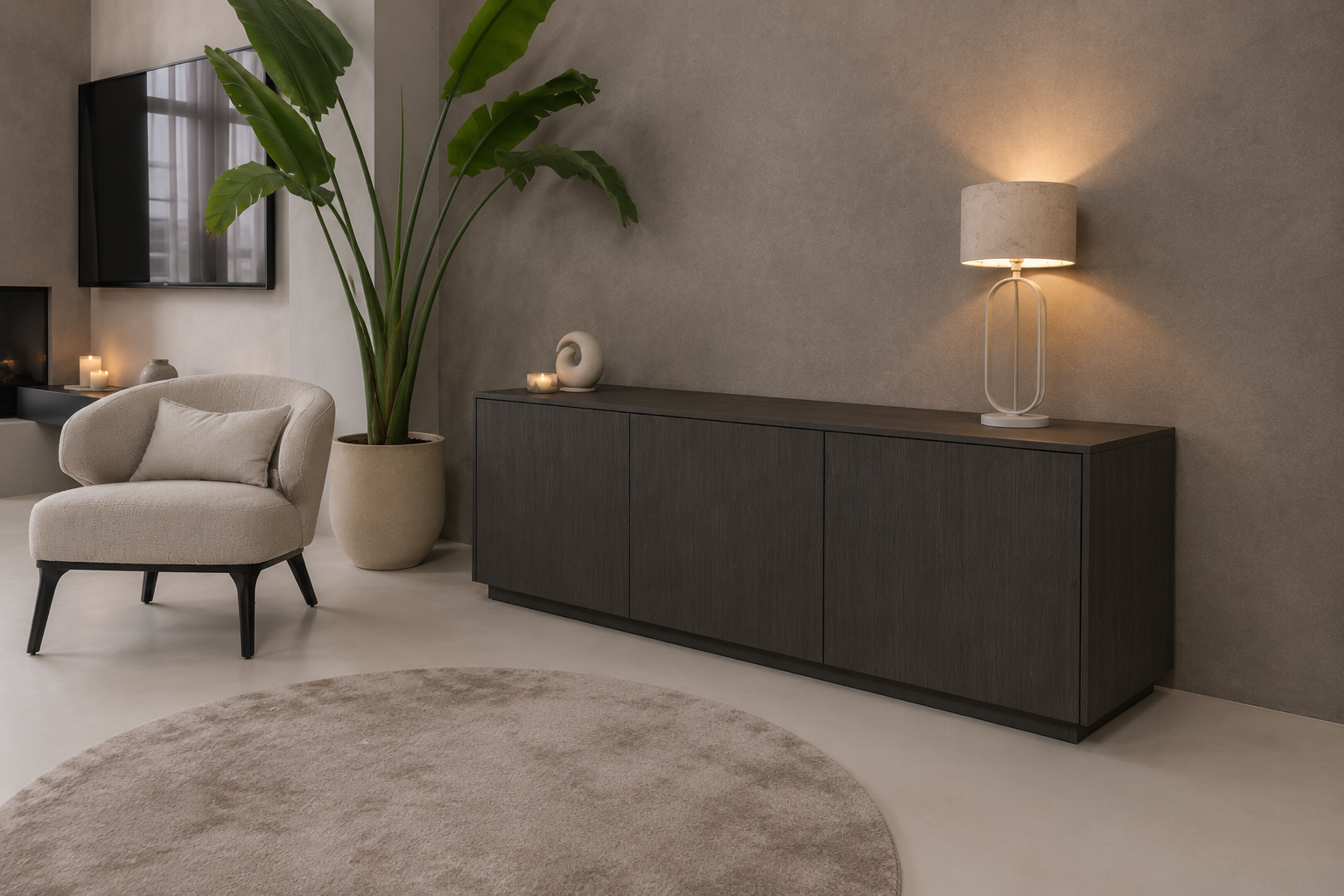 Dressoir Johnson - Staand - Eiken - 3 Deurs