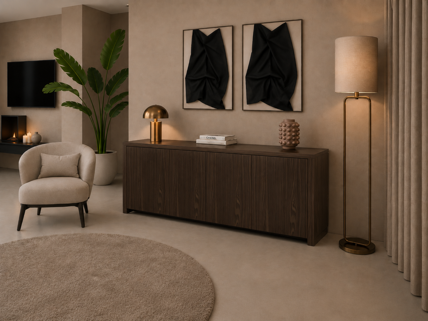 Dressoir Bezos - Staand - Eiken - 4 Deurs