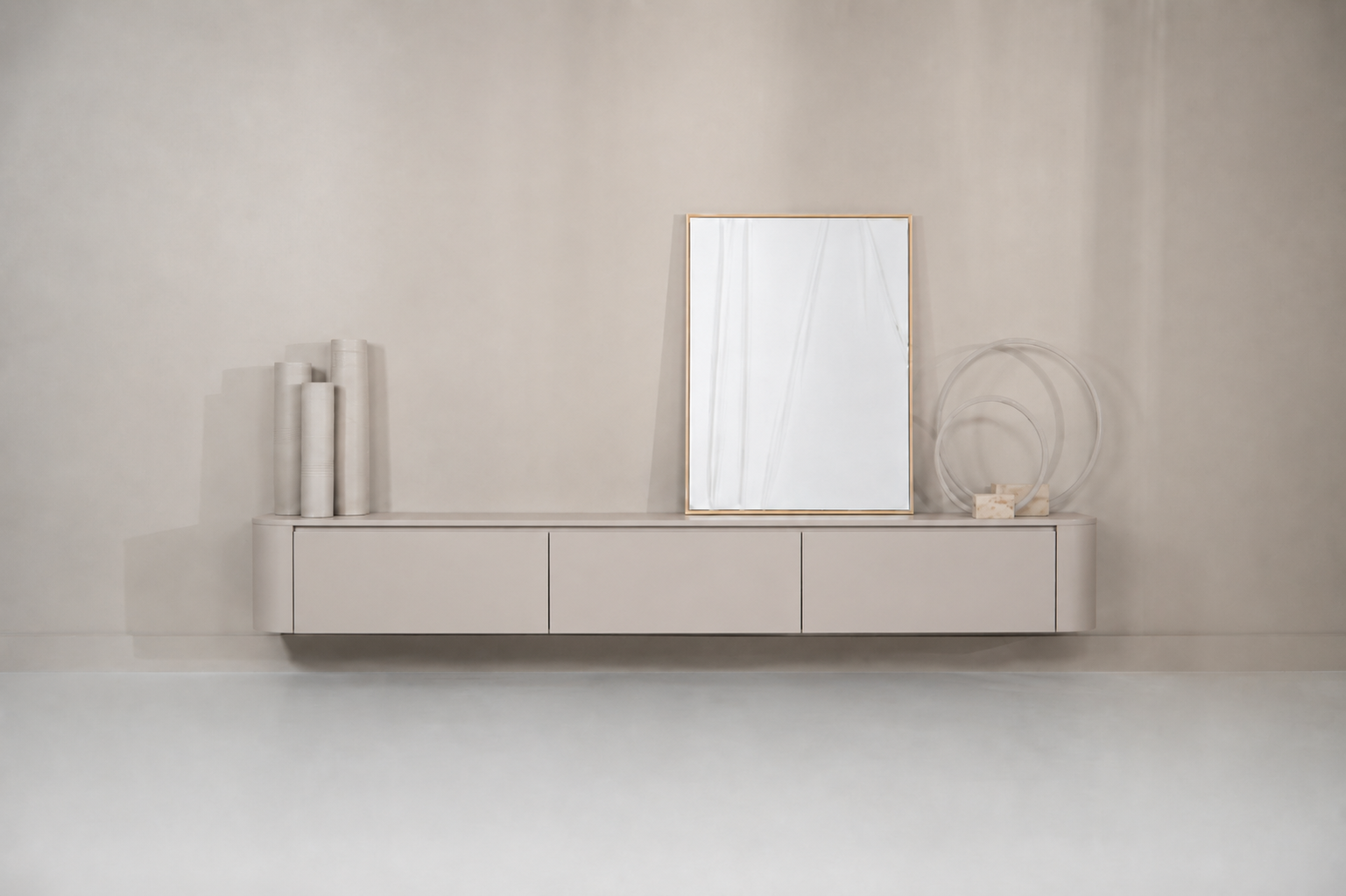 TV-meubel Runa - Zwevend - MDF - 3 kleppen