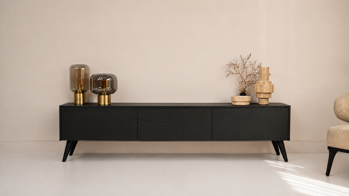 TV-meubel Johnson - Staand - Eiken - 3 kleppen